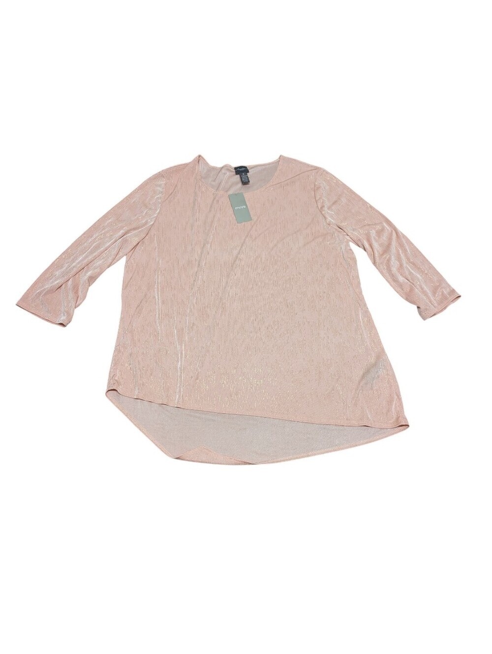 NEW Travelers by CHICO'S Foil Print 3/4 Sleeve Top Paris Pink (Size 3, US XL)